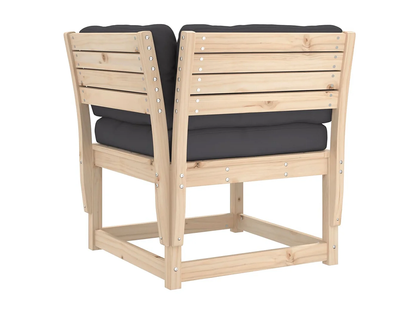 Salon de jardin 5 pcs avec coussins bois de pin massif