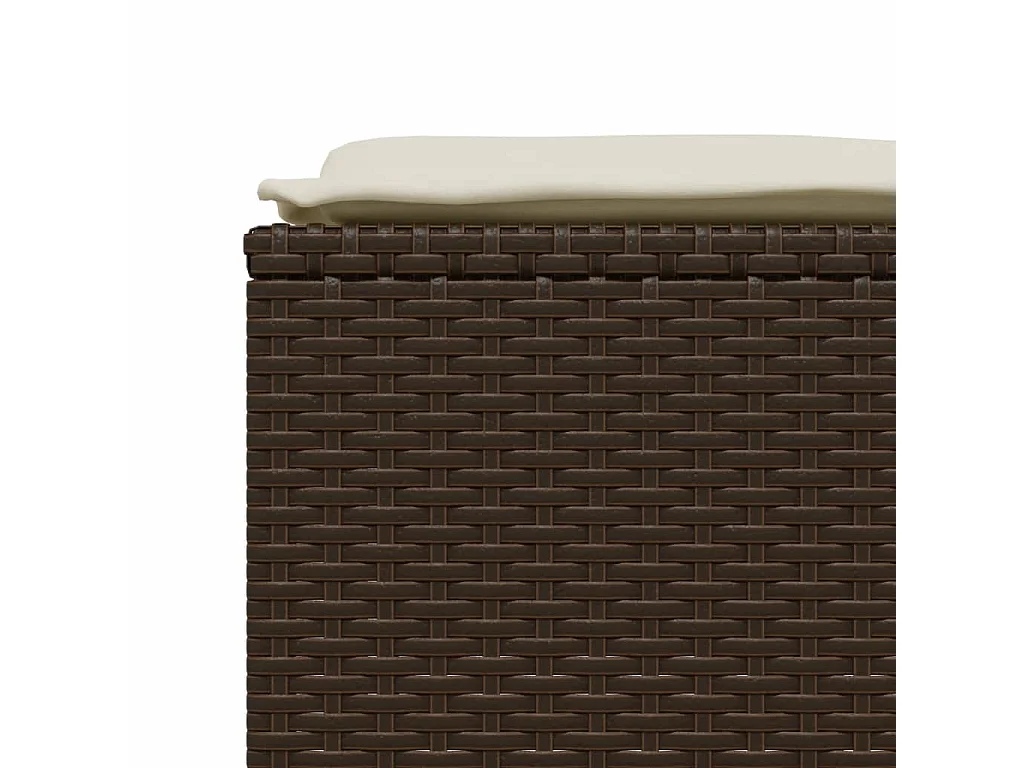 Salon de jardin avec coussins 5 pcs marron résine tressée