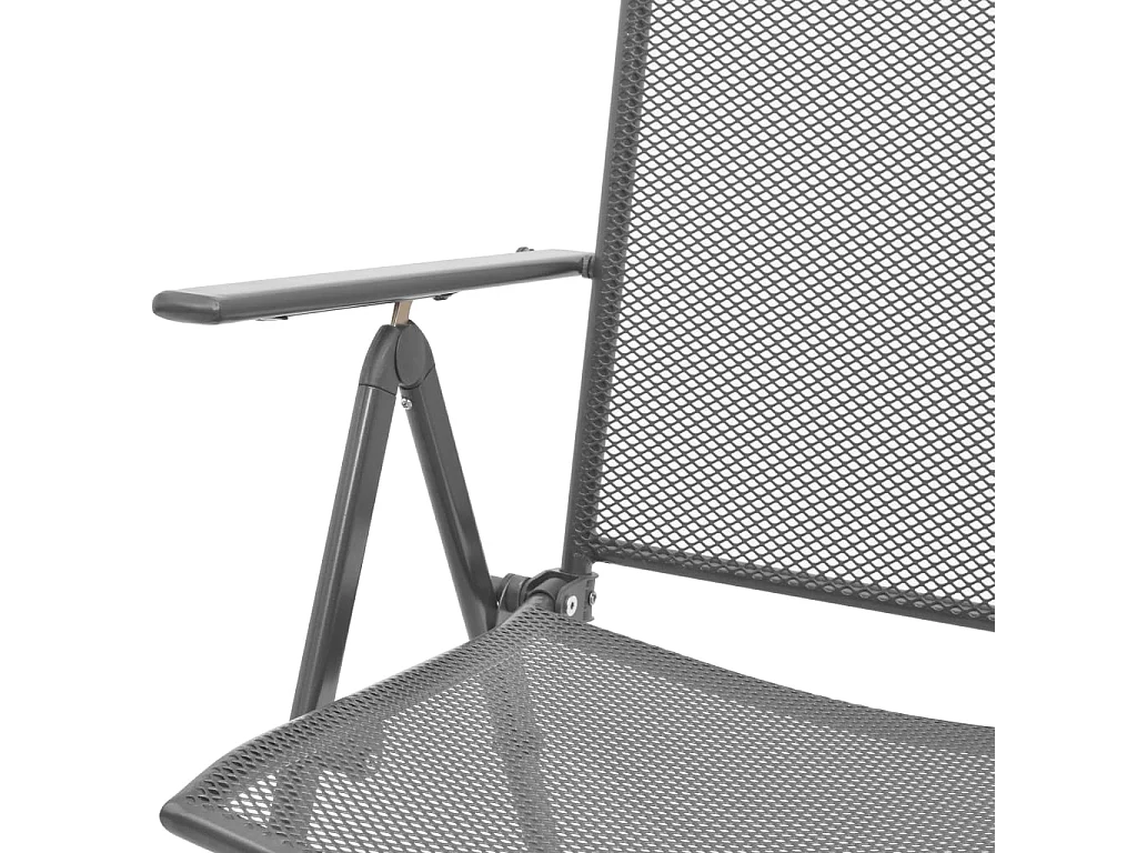 Ensemble de chaises de jardin inclinables 3 pcs anthracite