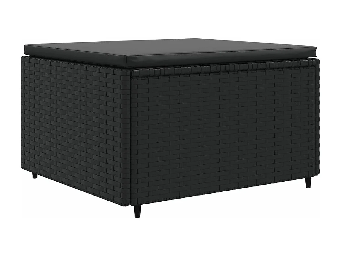 Set Mobili da Giardino 6 pz con Cuscini in Polyrattan Nero