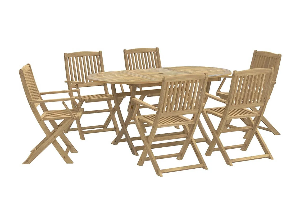 Ensemble à manger de jardin 7 pcs Bois d'acacia solide