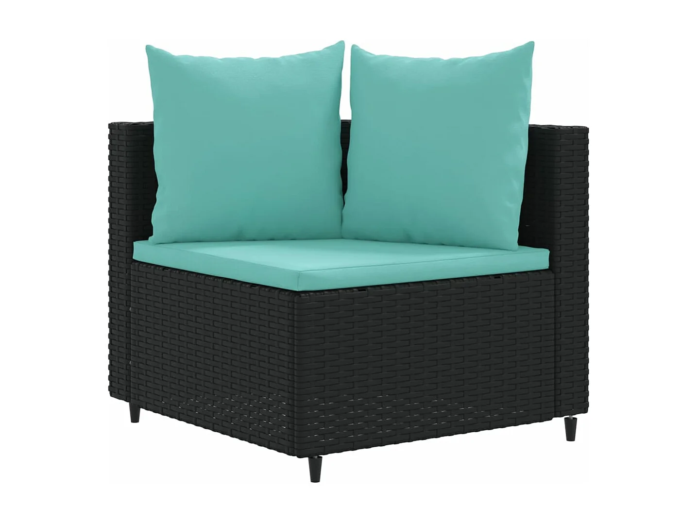 Set Divano da Giardino 6 pz con Cuscini Nero in Polyrattan