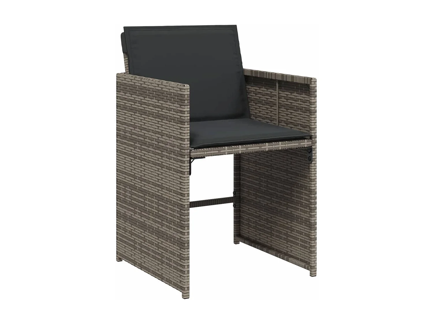 15-tlg. Garten-Essgruppe mit Kissen Grau Poly Rattan
