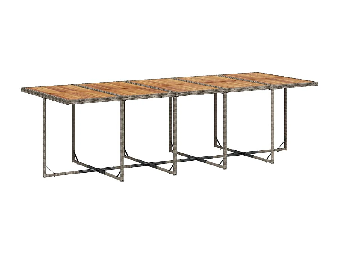 15-tlg. Garten-Essgruppe mit Kissen Grau Poly Rattan