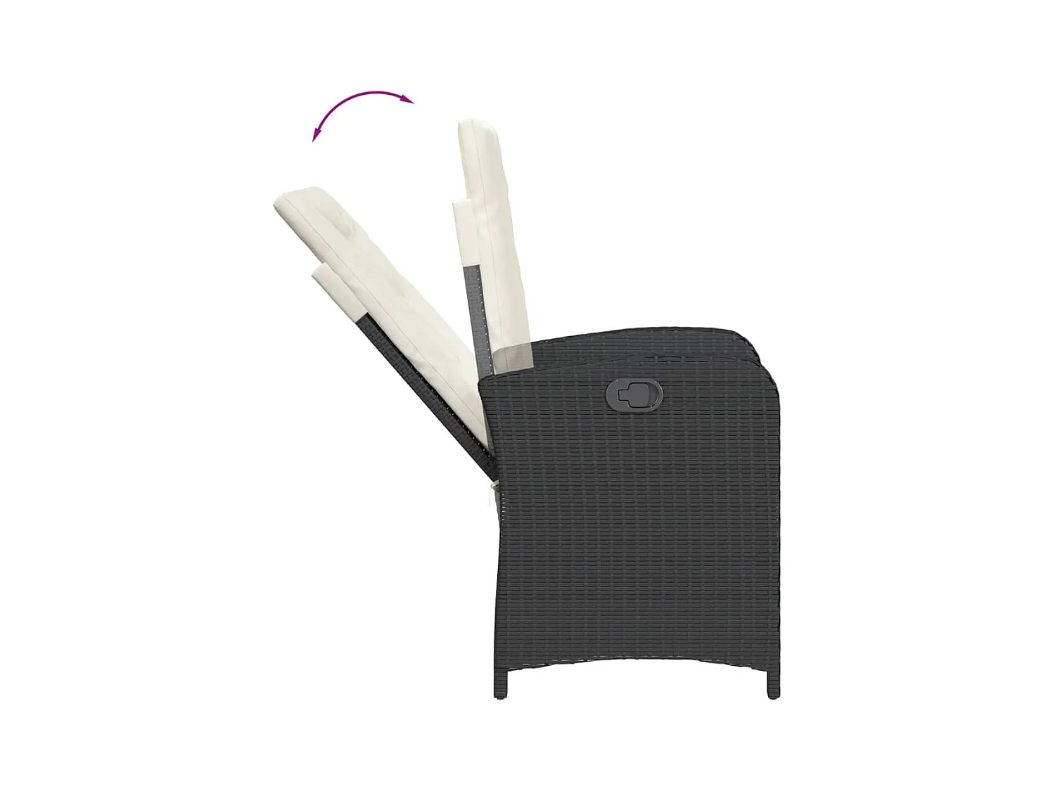 7-delige Tuinset met kussens poly rattan zwart