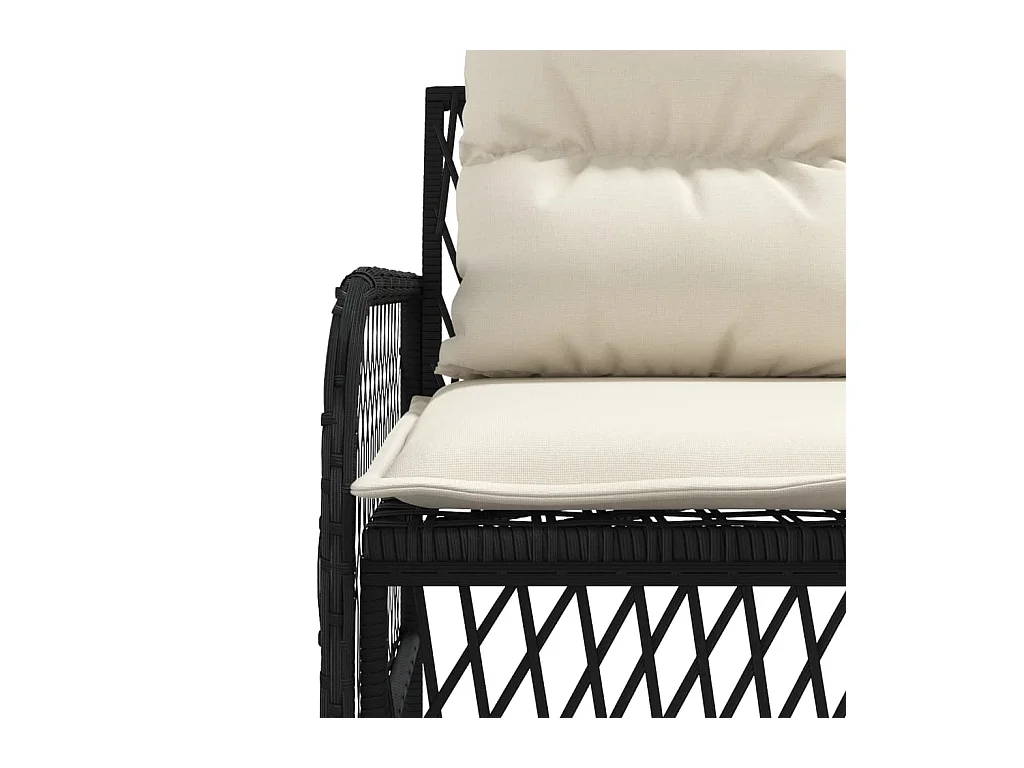 Canapés de jardin 2 pcs avec coussins Noir Résine tressée