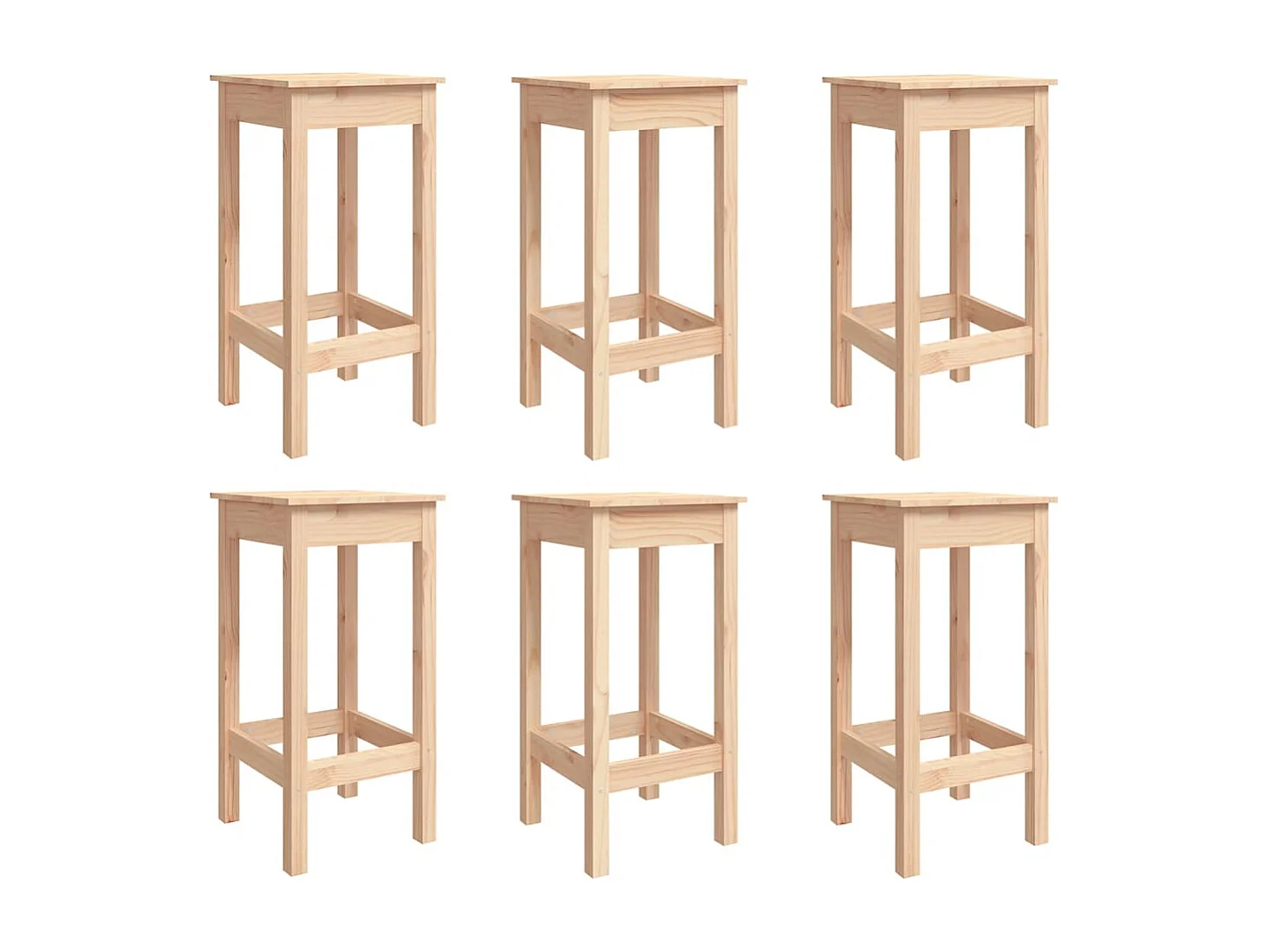 Ensemble de bar de jardin 7 pcs Bois de pin massif