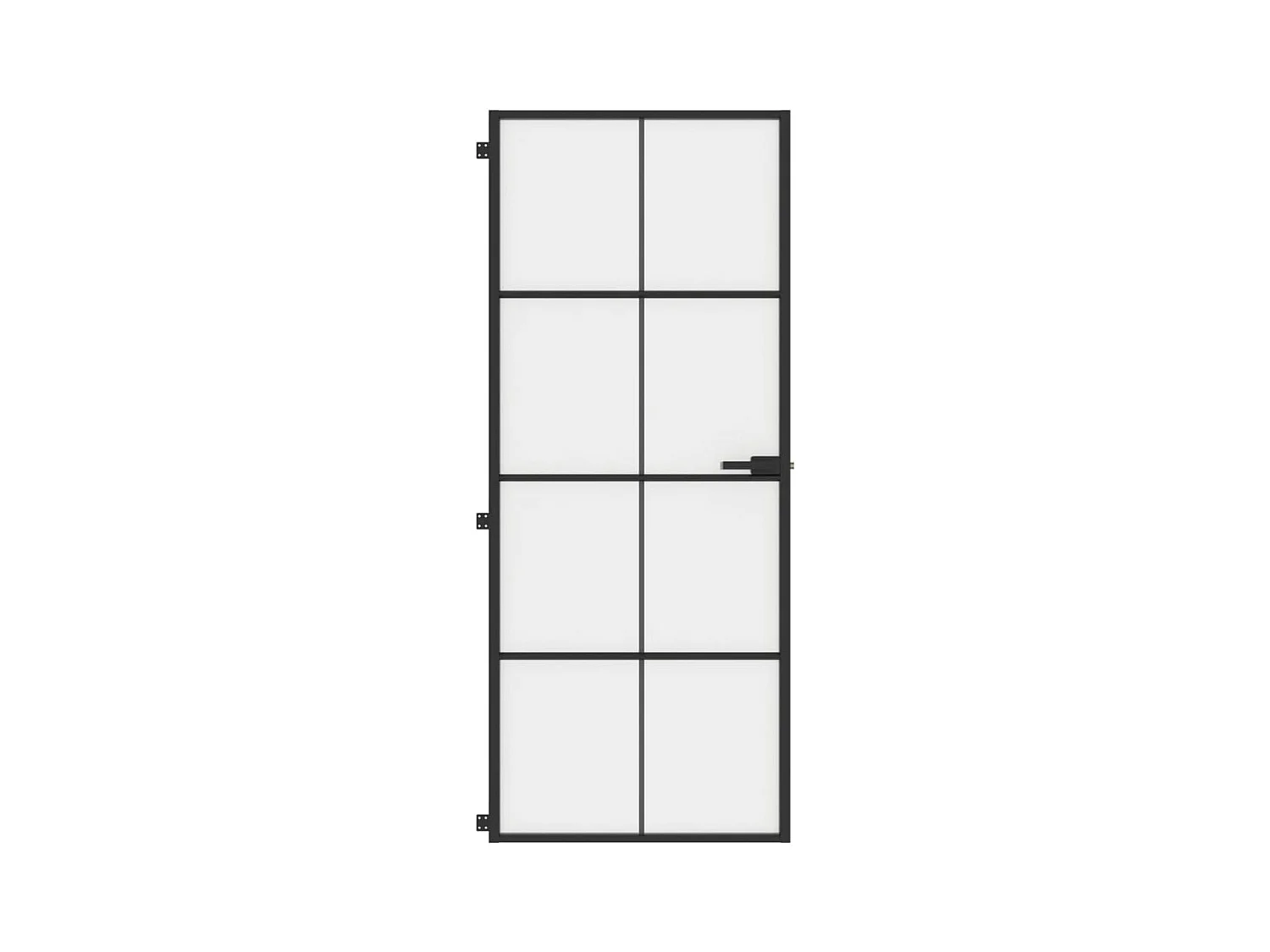 Porta da interno Thin nera 83x201,5 cm vetro temperato alluminio