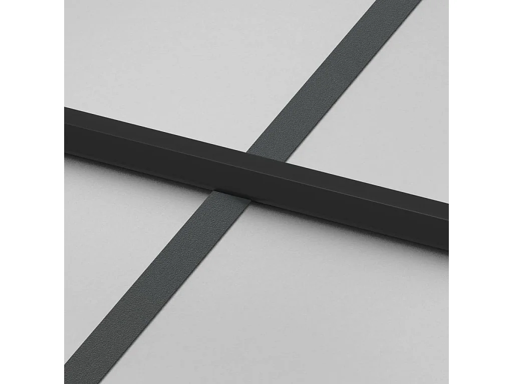 Porta da interno Thin nera 83x201,5 cm vetro temperato alluminio