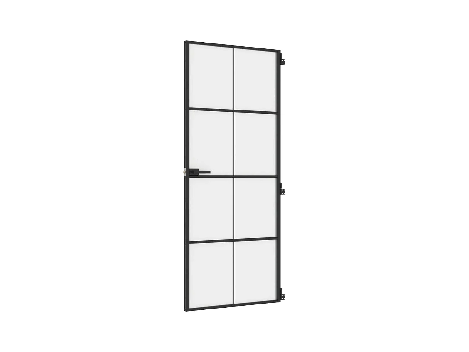 Porte intérieure mince noir 83x201,5 cm verre trempé aluminium