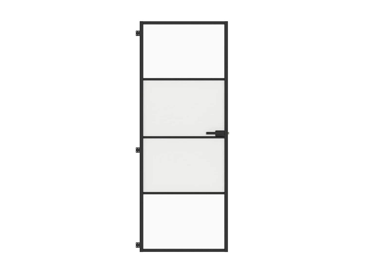 Puerta interior fina negra 76x201,5 cm cristal templado aluminio