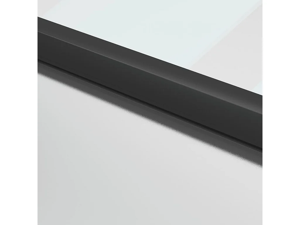 Porte intérieure mince noir 76x201,5 cm verre trempé aluminium