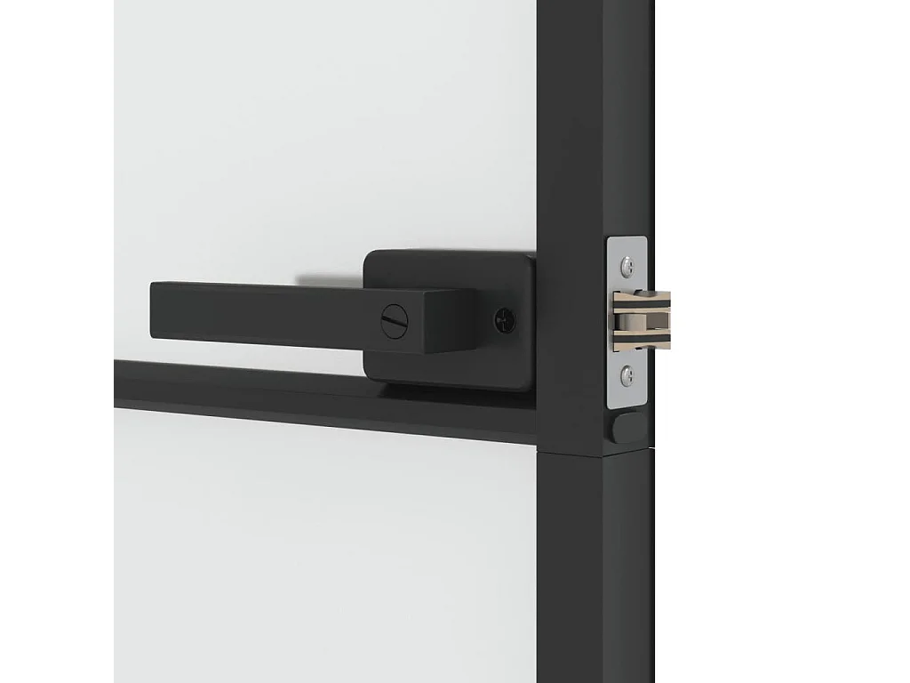 Porte intérieure mince noir 76x201,5 cm verre trempé aluminium