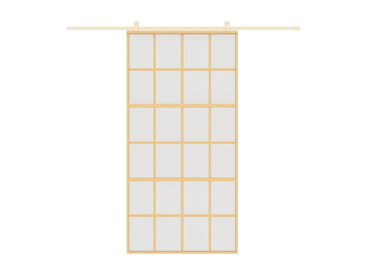 Porte coulissante doré 102,5x205 cm verre ESG dépoli aluminium