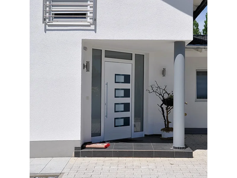 Porta d'ingresso Bianca 100x210 cm Alluminio e PVC