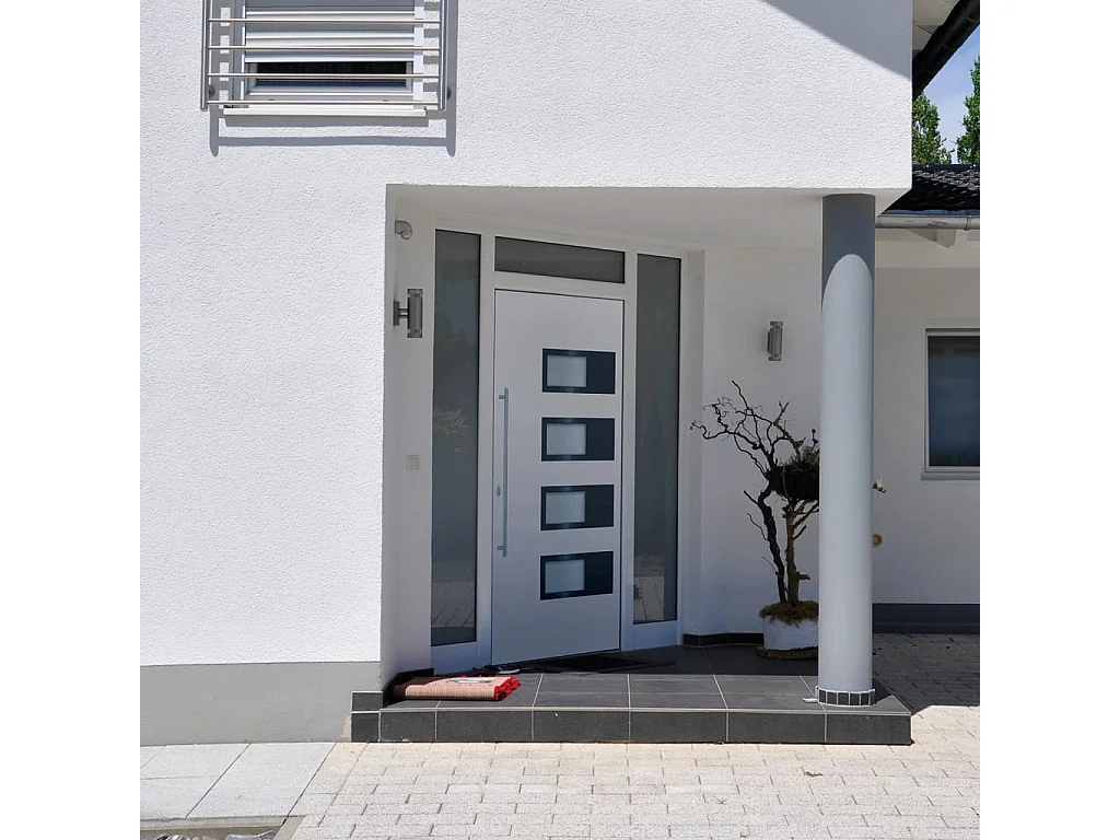 Porta d'ingresso Bianca 100x210 cm Alluminio e PVC