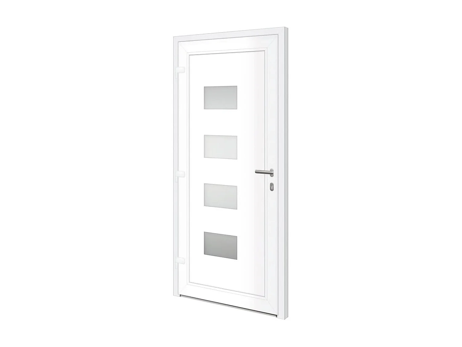 Porta d'ingresso Bianca 100x210 cm Alluminio e PVC