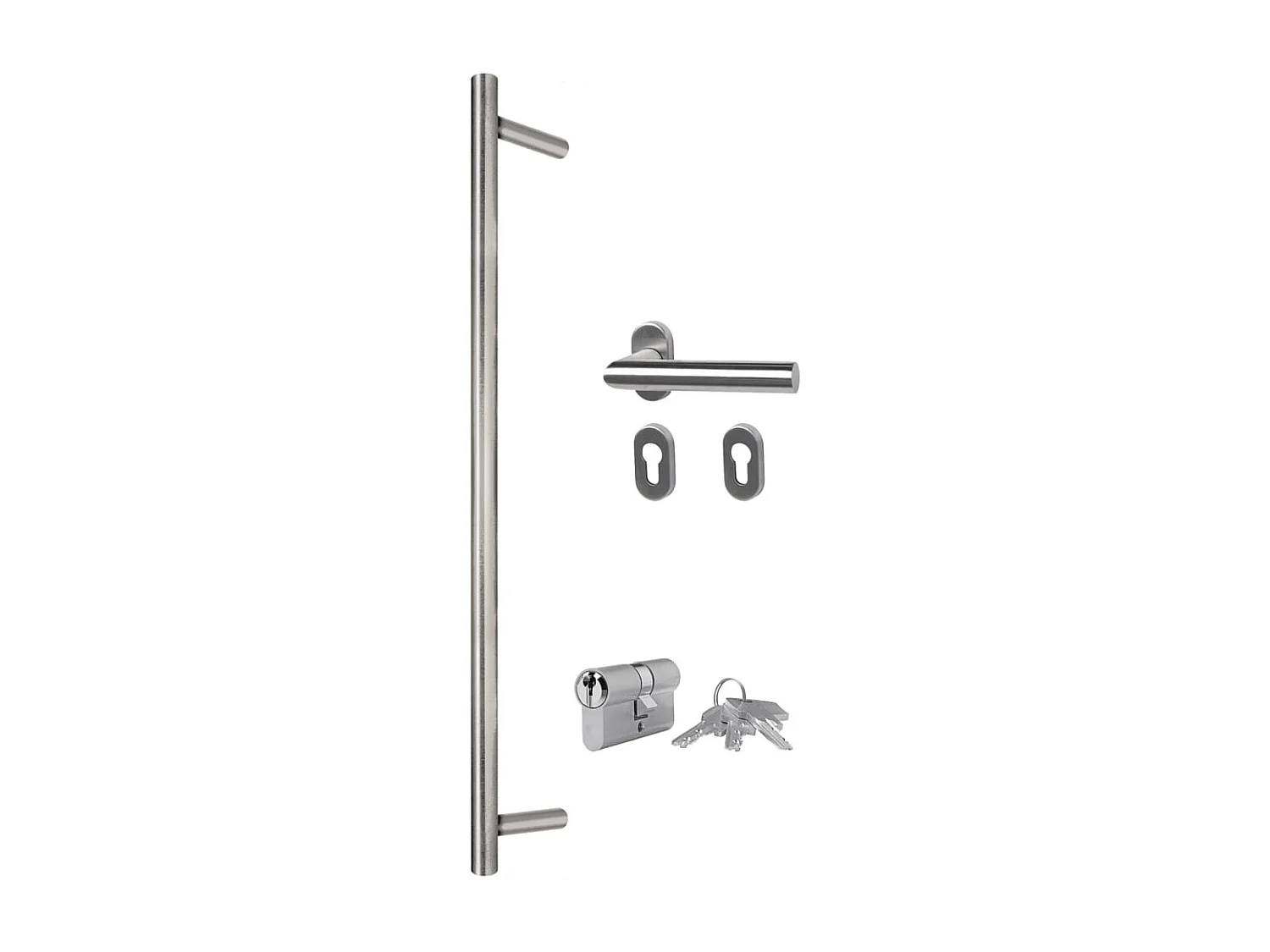 Porta d'ingresso Bianca 100x210 cm Alluminio e PVC