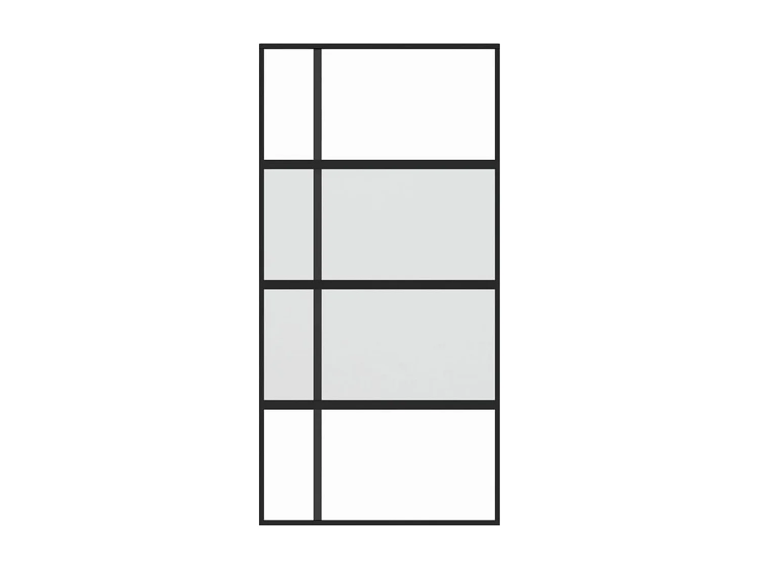 Porte coulissante noir 102,5x205 cm verre trempé aluminium