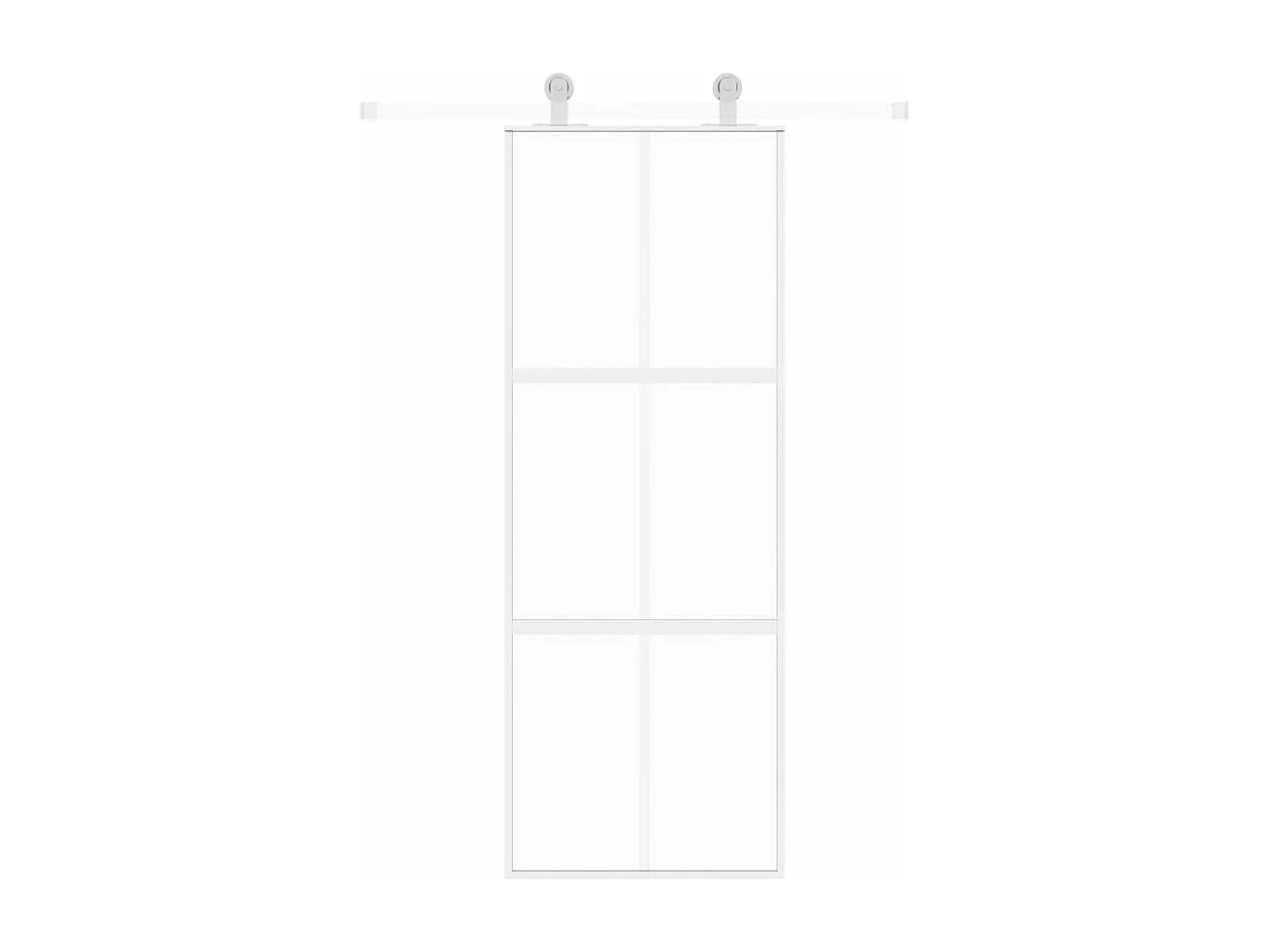 Porte coulissante blanc 76x205 cm verre trempé aluminium