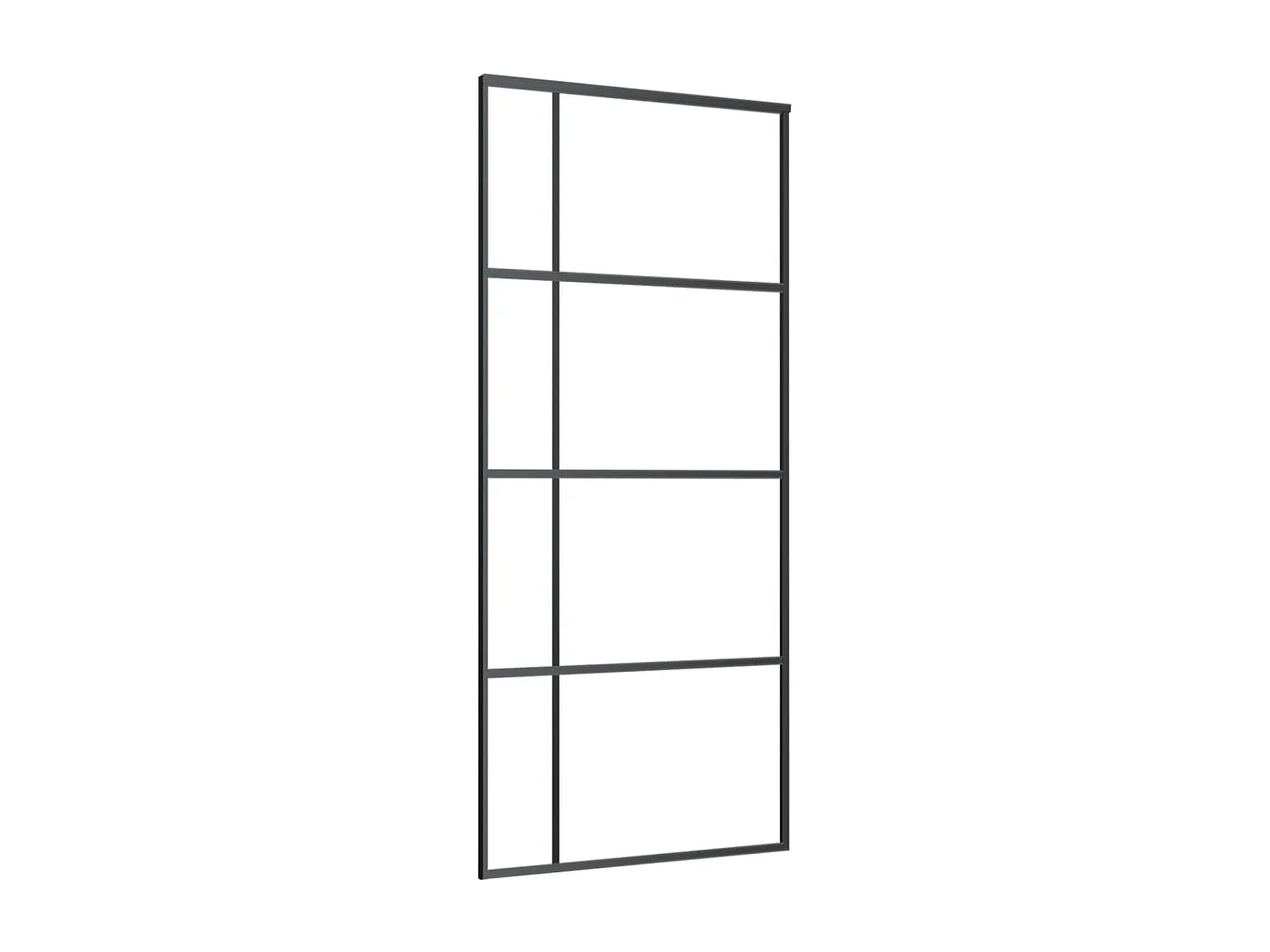 Porte coulissante Verre ESG et aluminium 90x205 cm Noir
