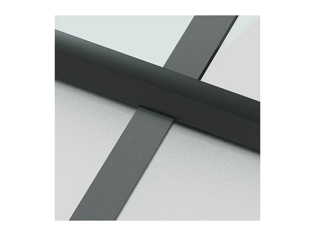 Dünne schwarze Innentür aus gehärtetem Glas und Aluminium