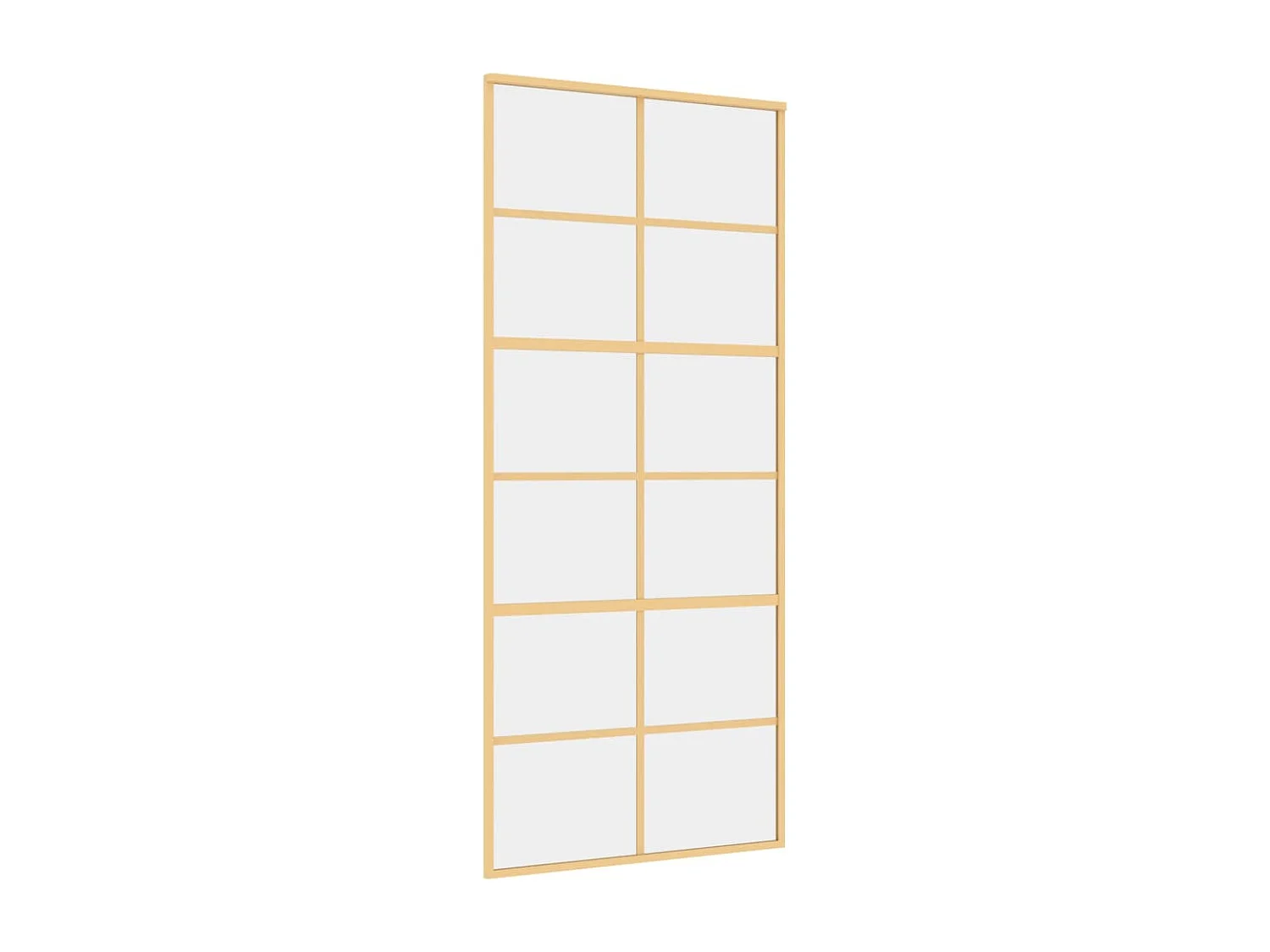 Porte coulissante doré 90x205 cm verre ESG clair et aluminium
