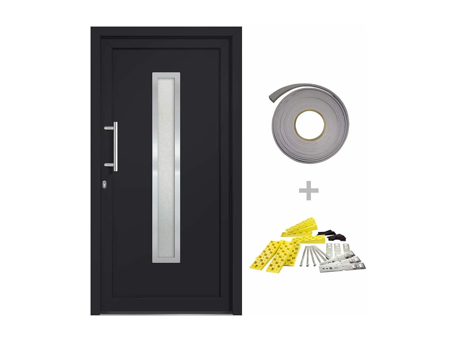 Porte d'entrée Anthracite 108x208 cm