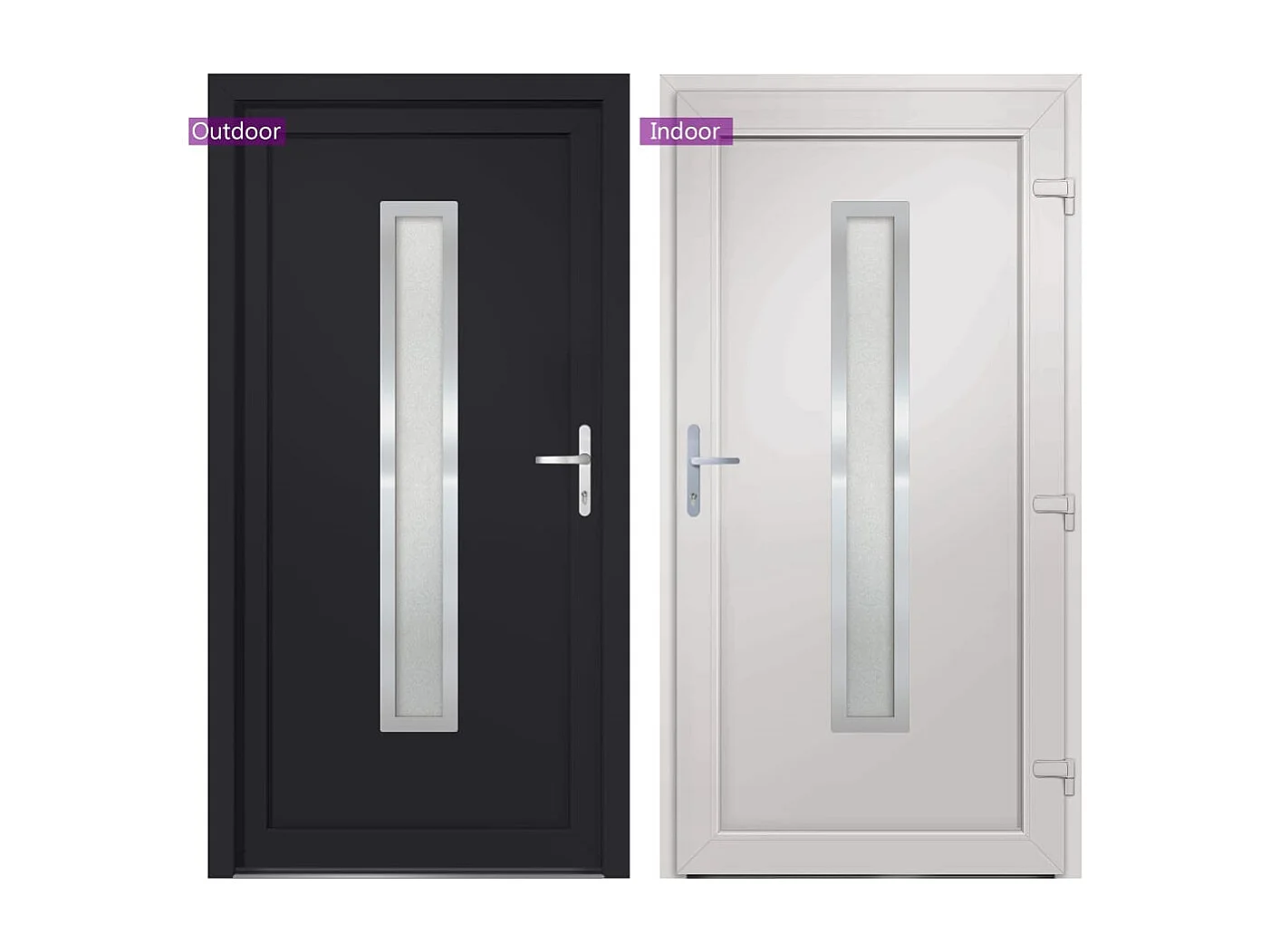 Porta d'ingresso antracite 108x200 cm PVC