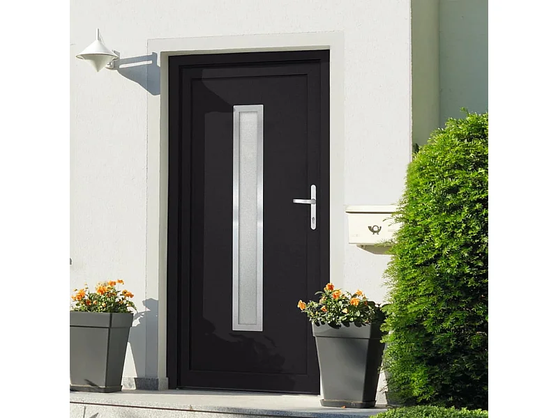 Porta d'ingresso antracite 108x200 cm PVC