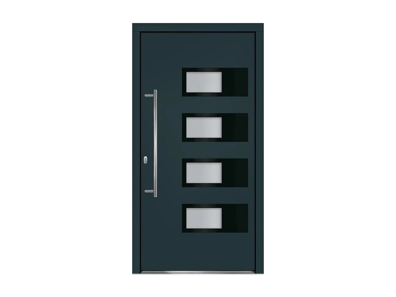 Porta d'ingresso Antracite 110x210 cm Alluminio e PVC