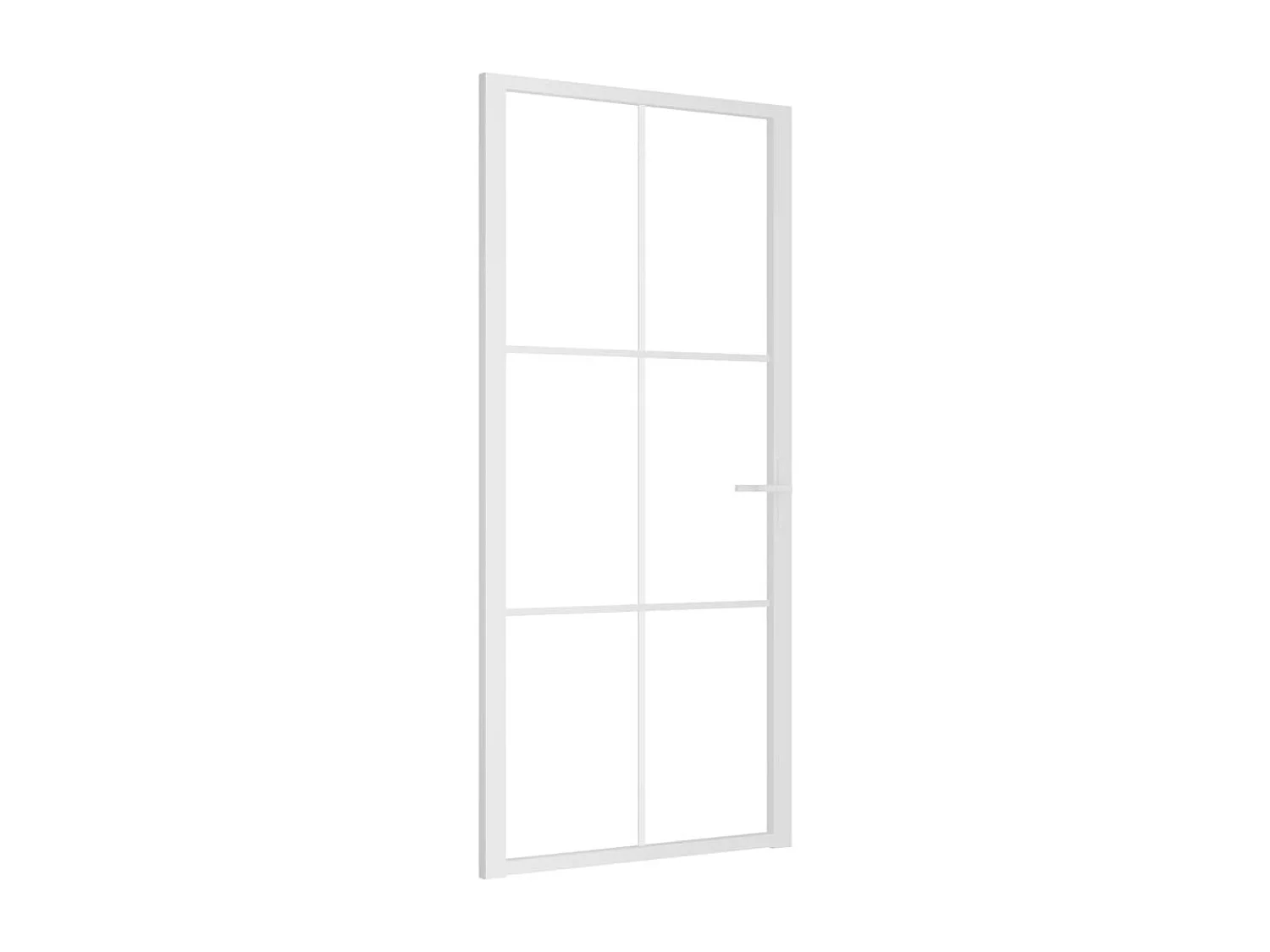Porte intérieure 93x201,5 cm Blanc Verre ESG et aluminium