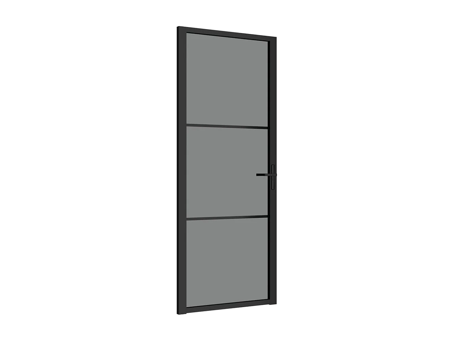 Porta da interno 83x201,5 cm Vetro ESG nero e alluminio