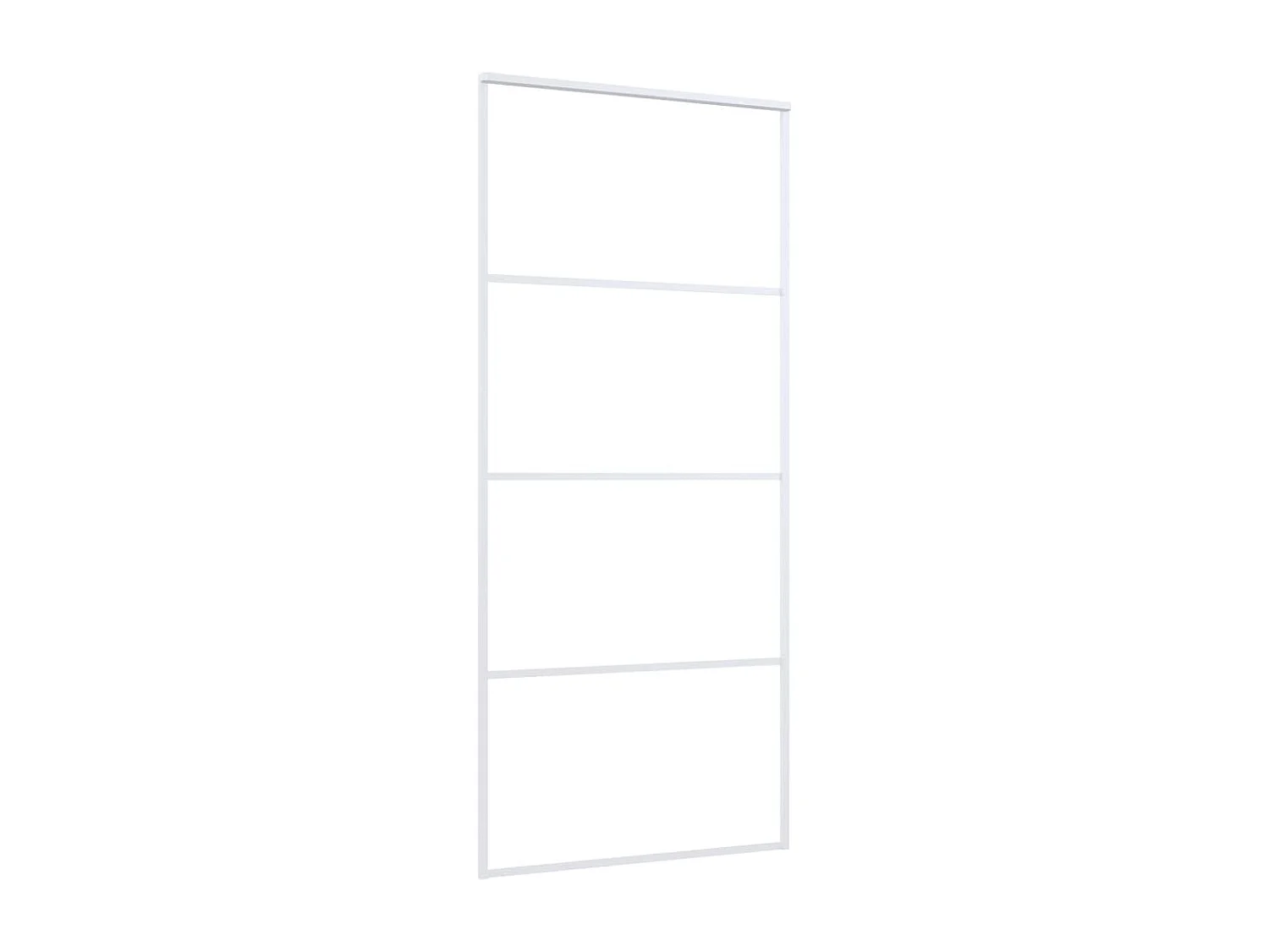 Porta scorrevole ESG vetro e alluminio 90x205 cm Bianco