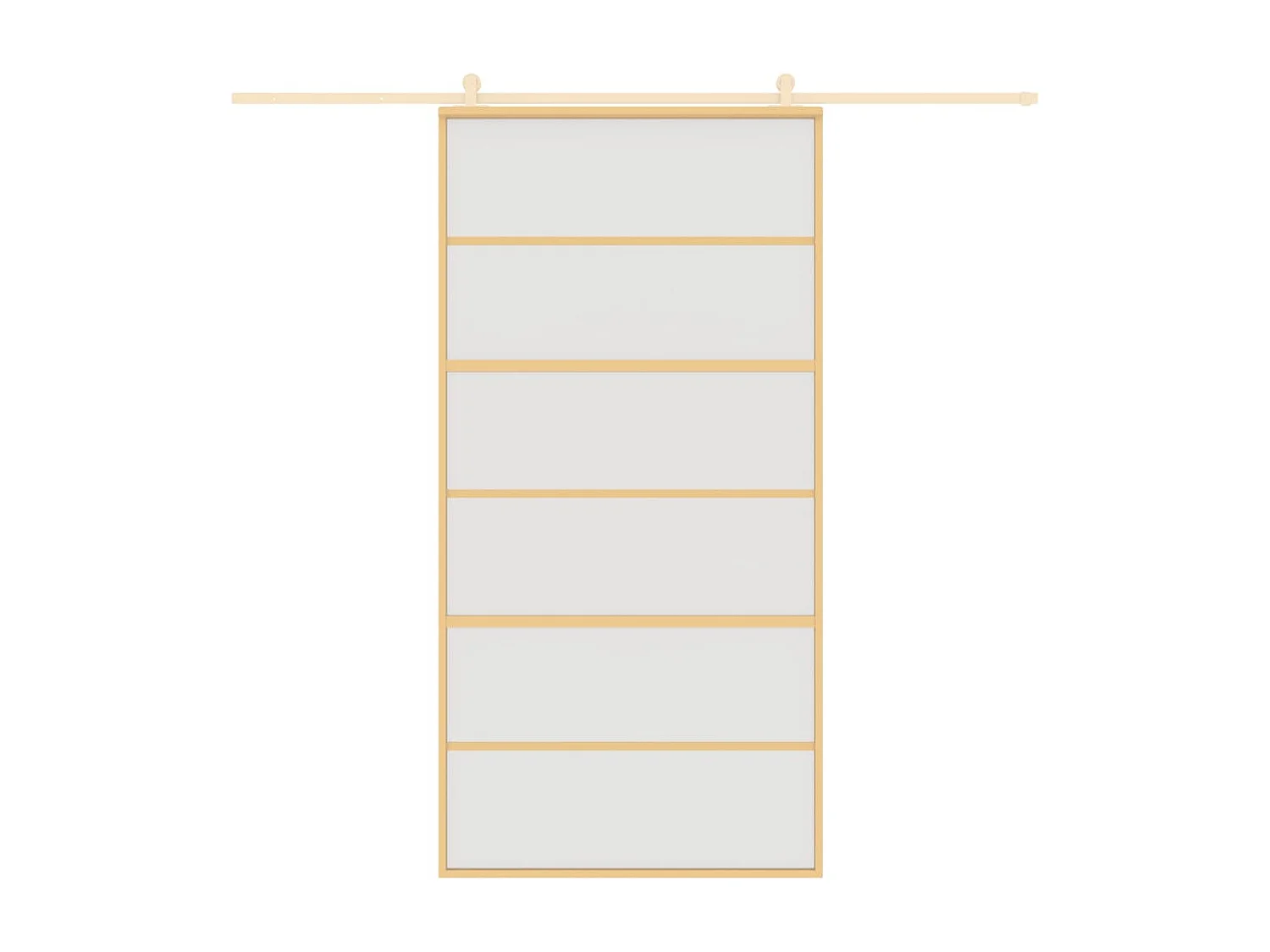 Porte coulissante doré 102,5x205 cm verre ESG dépoli aluminium