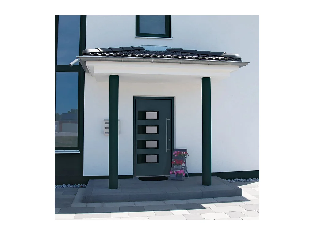 Porta d'ingresso Antracite 110x210 cm Alluminio e PVC