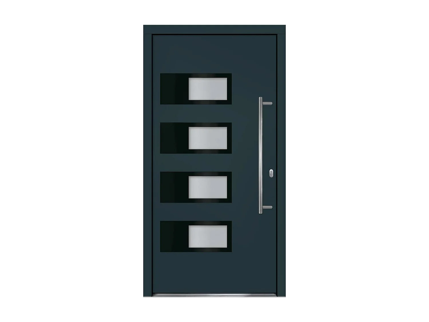 Porta d'ingresso Antracite 110x210 cm Alluminio e PVC