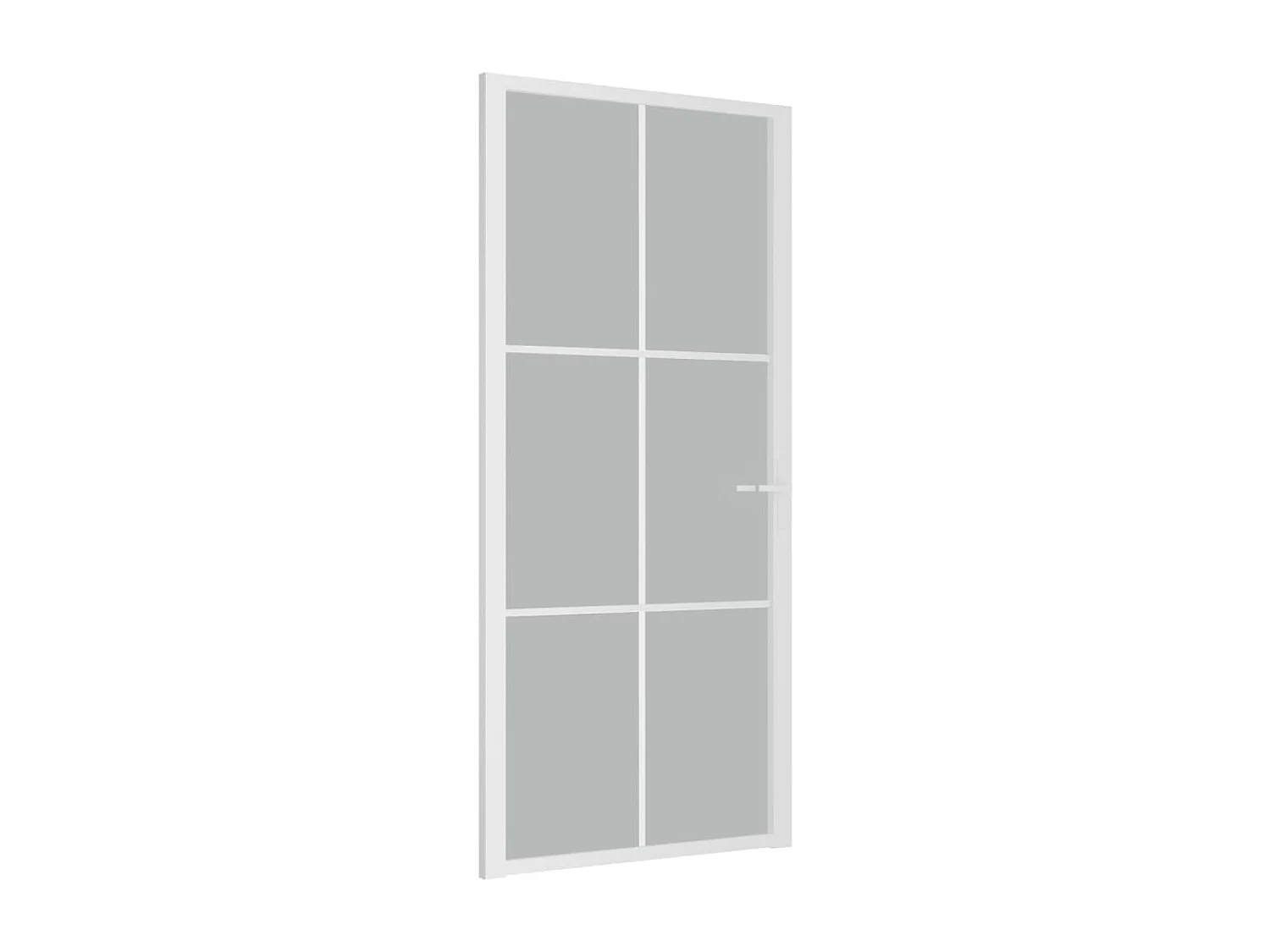 Porte intérieure 93x201,5 cm Blanc Verre mat et aluminium
