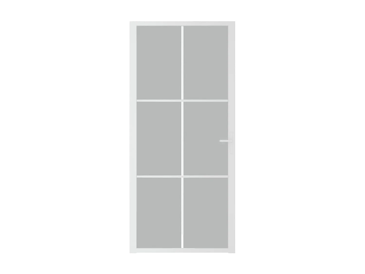 Porte intérieure 93x201,5 cm Blanc Verre mat et aluminium