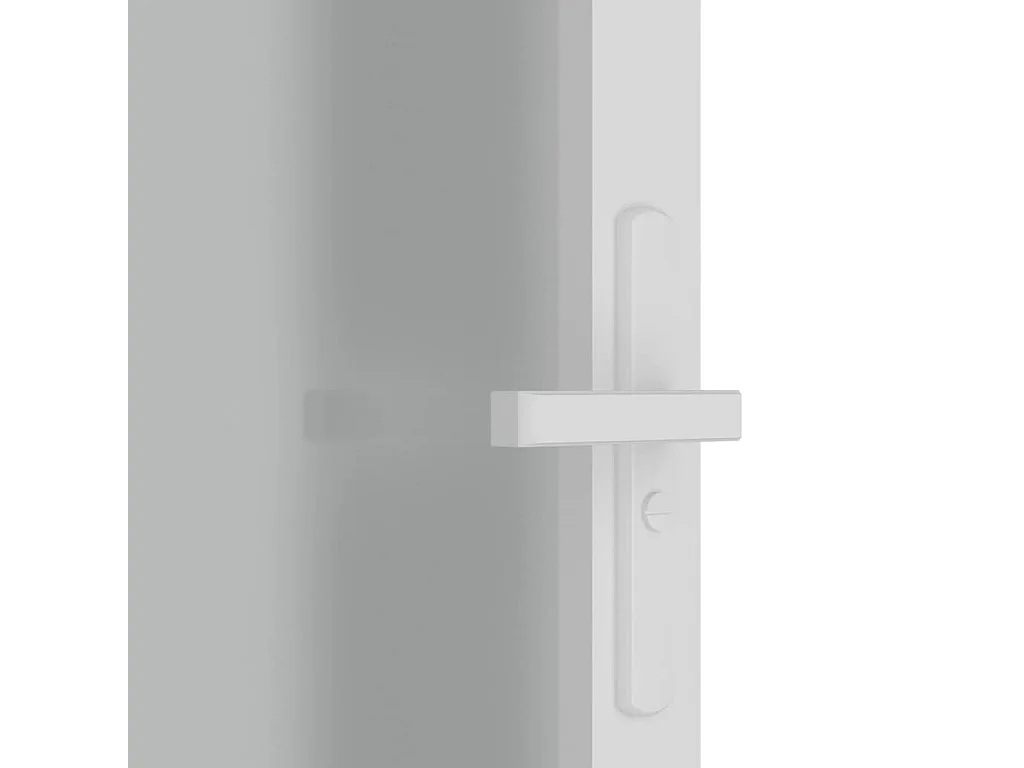Porte intérieure 93x201,5 cm Blanc Verre mat et aluminium