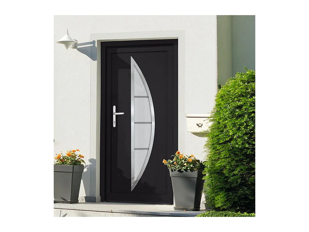 Porta d'ingresso antracite 88x200 cm PVC
