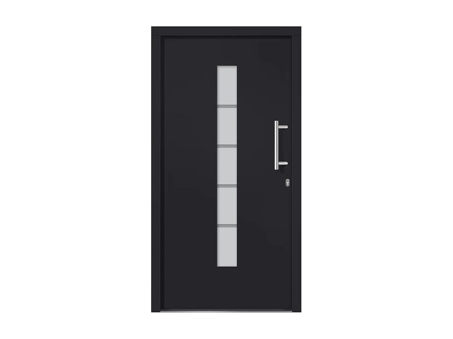 Porta d'ingresso Alluminio e PVC Antracite 100x200 cm