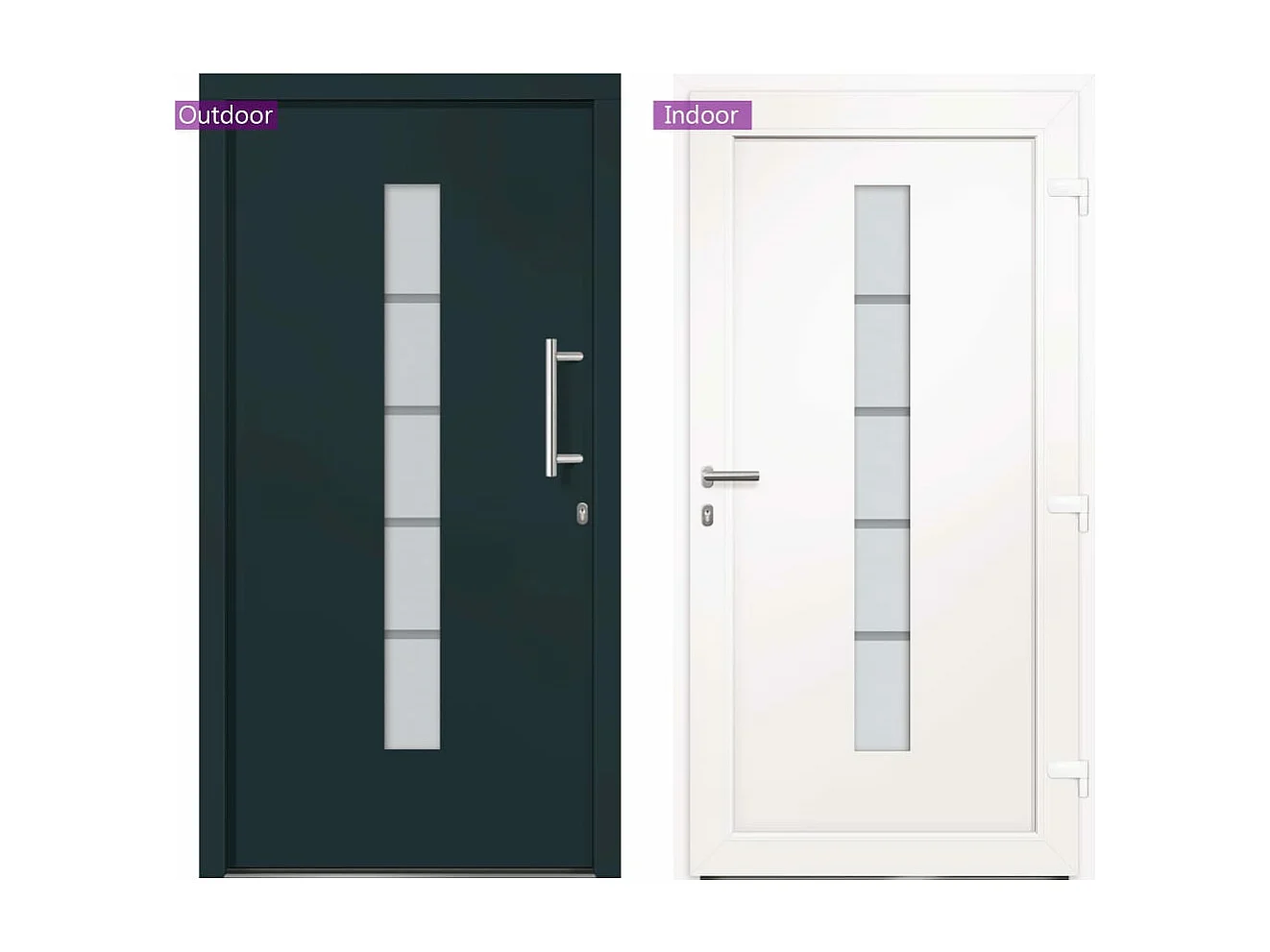 Porta d'ingresso Alluminio e PVC Antracite 100x200 cm