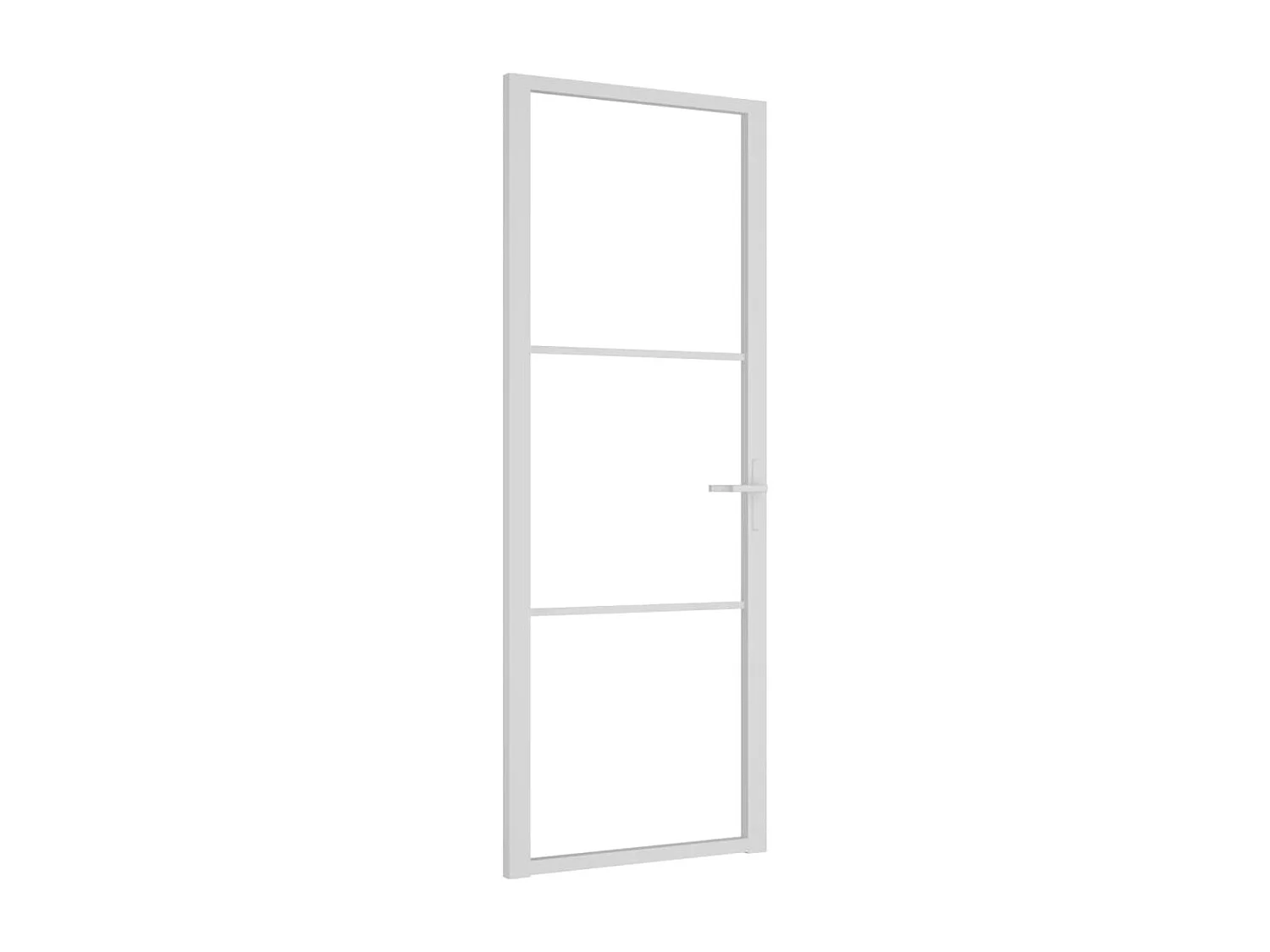 Porte intérieure 76x201,5 cm Blanc Verre ESG et aluminium