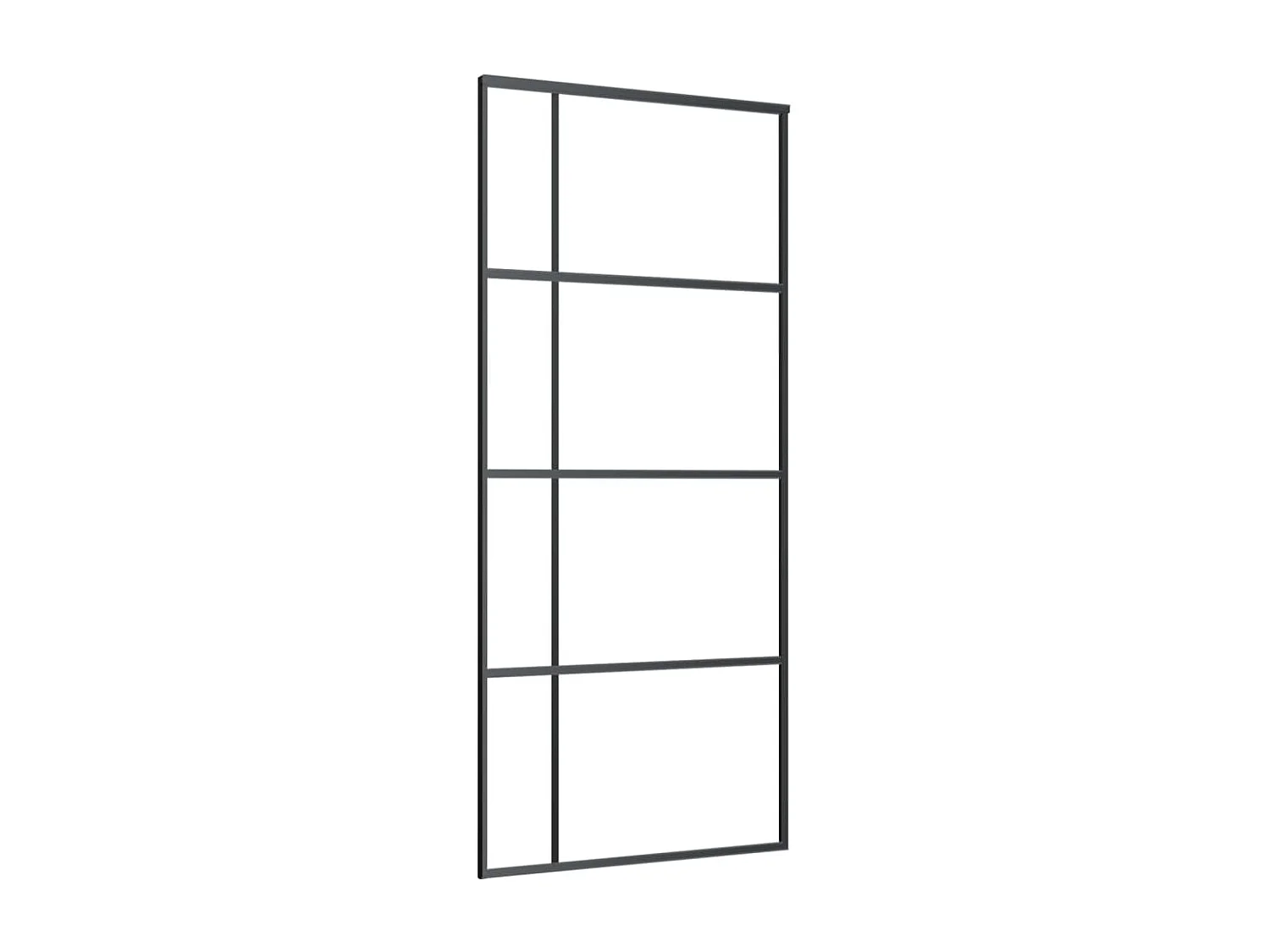 Porta scorrevole Vetro ESG satinato e alluminio 90x205 cm Nero