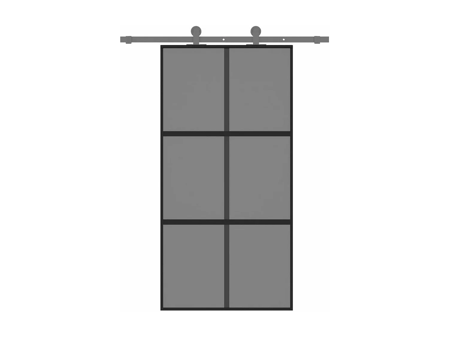 Porta scorrevole nera 102,5x205 cm vetro temperato alluminio