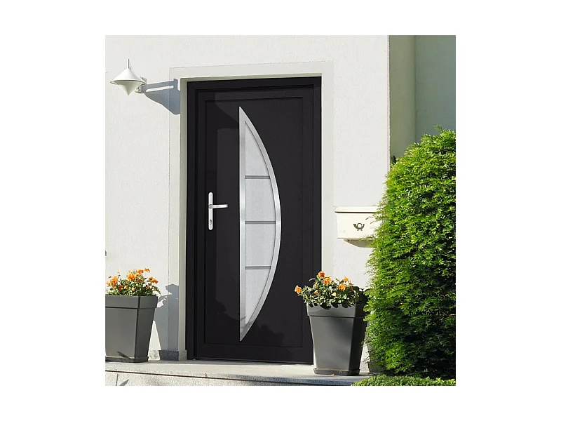 Porta d'ingresso antracite 98x190 cm PVC