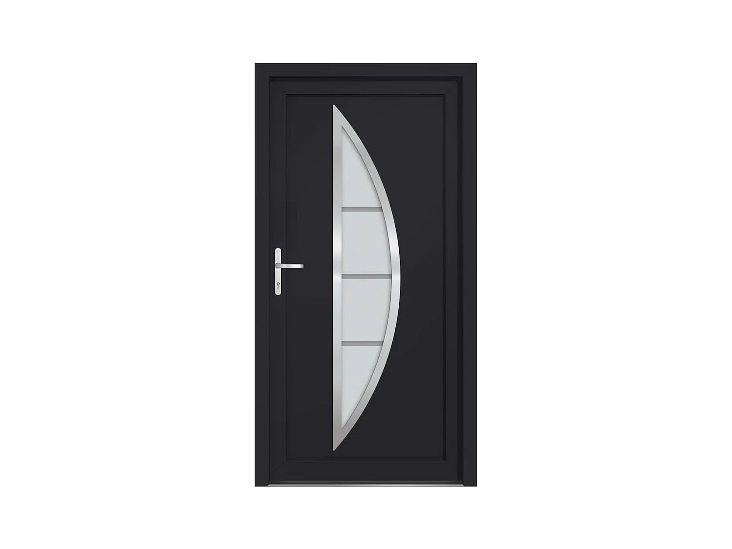 Porta d'ingresso antracite 98x190 cm PVC