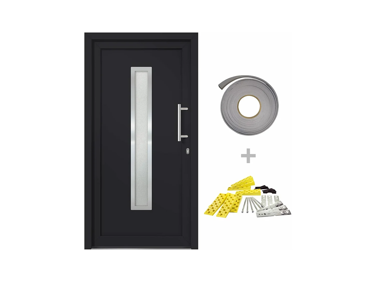 Porte d'entrée Anthracite 88x200 cm