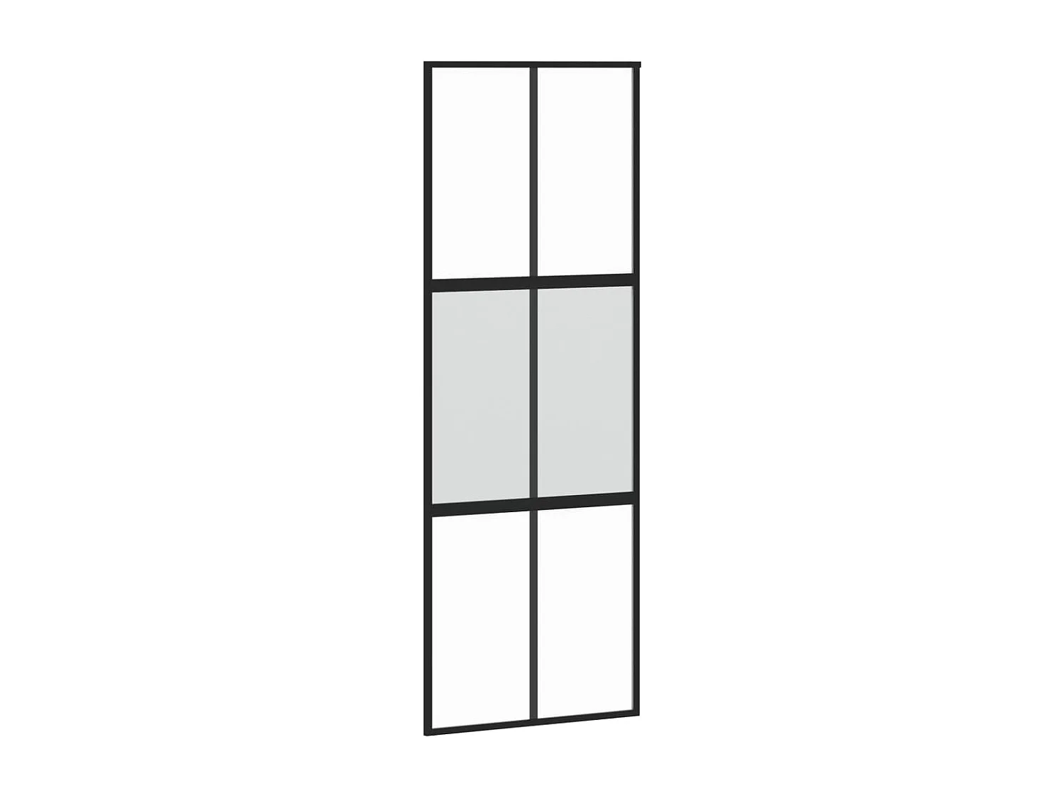 Porte coulissante noir 76x205 cm verre trempé aluminium